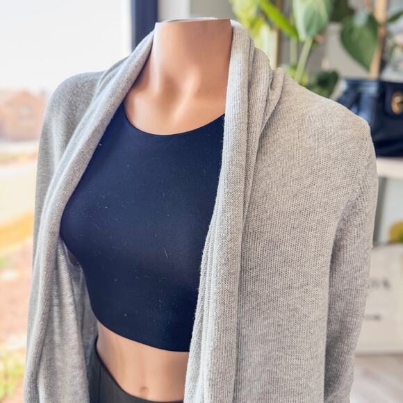 Leith, Open Front Stretchy Comfy Long Gray Cardigan, Women’s Size Medium - Picture 8 of 10